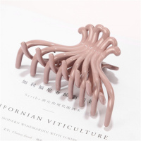 鲨鱼款-浅粉色 发夹大中号抓夹大码发抓韩版磨砂简约发卡洗澡盘发抓卡马尾夹发饰