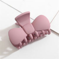 领结款抓夹-粉色 发夹大中号抓夹大码发抓韩版磨砂简约发卡洗澡盘发抓卡马尾夹发饰