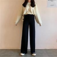 尤柯鸟(yoekbird) 新春优惠时尚韩潮针织女高腰垂感秋冬显瘦百搭2019秋冬厚休闲裤