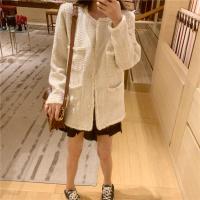 尤柯鸟(yoekbird) 新春优惠时尚韩潮 2020春秋新款编织名媛外套显瘦金丝线粗花呢外套