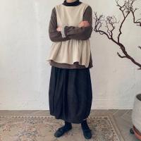 尤柯鸟(yoekbird) 新春优惠时尚韩潮 韩国chic 美娜同款 灯芯绒绑带无袖背心马甲外搭罩衫