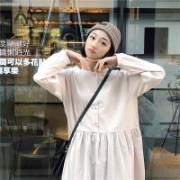尤柯鸟(yoekbird) 新春优惠时尚韩潮 秋装新款 韩版学院风纯色款过膝连衣裙女