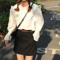 尤柯鸟(yoekbird) 新春优惠时尚韩潮 43 新款韩版 宽松百搭甜美长袖白衬衫