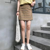尤柯鸟(yoekbird) 新春优惠时尚韩潮 33 修身百搭格子A字裙短裙半身裙内里