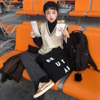 尤柯鸟(yoekbird) 新春优惠时尚韩潮 waitmore 秋装百搭条纹撞色V领背心马甲毛衣女