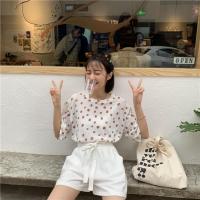 尤柯鸟(yoekbird) 新春优惠时尚韩潮 夏季新款 学生圆领波点恤纯色宽松阔腿短裤套装