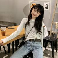 尤柯鸟(yoekbird) 新春优惠时尚韩潮 秋装基础款不规则百搭圆领长袖打底衫恤女潮