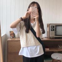 尤柯鸟(yoekbird) 新春优惠时尚韩潮 韩国chic 秋装新款ins超火cec麻花背心马夹毛衣女