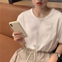 尤柯鸟(yoekbird) 新春优惠时尚韩潮 韩版百搭露肚脐收腰显瘦纯色基础款短袖恤夏