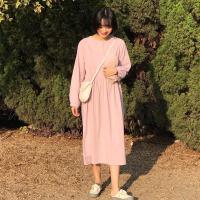 尤柯鸟(yoekbird) 新春优惠时尚韩潮 春装新款 韩版百搭显瘦大裙摆款长袖连衣裙