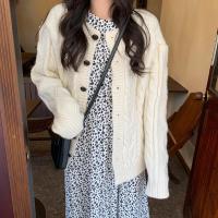 尤柯鸟(yoekbird) 新春优惠时尚韩潮 春装慵懒风针织开衫圆领毛衣法式碎花连衣裙套装