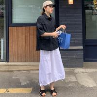 尤柯鸟(yoekbird) 新春优惠时尚韩潮 秋装新款 松紧腰纯色接抽绳韩版款半身裙