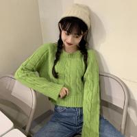 尤柯鸟(yoekbird) 新春优惠时尚韩潮 秋季高腰麻花软蠕料子套头百搭针织衫毛衣女