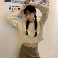 尤柯鸟(yoekbird) 新春优惠时尚韩潮 秋装高腰麻花套头学生基础款百搭针织毛衣女