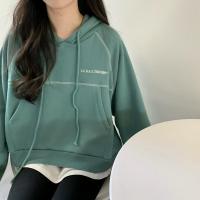 尤柯鸟(yoekbird) 新春优惠时尚韩潮 春装纯色学生百搭绒厚宽松套头卫衣女潮