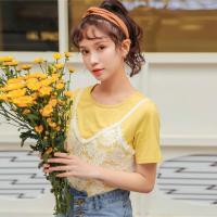 尤柯鸟(yoekbird) 新春优惠时尚韩潮 夏季韩版蕾丝甜美小衫短袖恤女 918