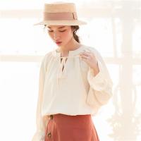 尤柯鸟(yoekbird) 新春优惠时尚韩潮 春季韩版简约宽松喇叭袖百搭衬衫女喇叭袖