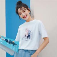 尤柯鸟(yoekbird) 新春优惠时尚韩潮 夏装新款韩版宽松复古印花ins上衣学生短袖恤女