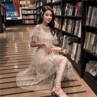 尤柯鸟(yoekbird) 新春优惠时尚韩潮星星亮片仙女网纱蛋糕裙短袖款夏装网纱连衣裙女