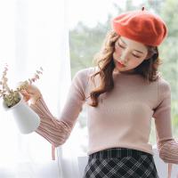 尤柯鸟(yoekbird) 新春优惠时尚韩潮米薇 春季 韩版圆领喇叭袖针织打底衫