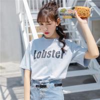 尤柯鸟(yoekbird) 新春优惠时尚韩潮米薇 短袖女宽松韩版百搭打底上衣夏字母印花恤 9134