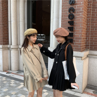 尤柯鸟(yoekbird) 新春优惠时尚韩潮气质接百褶裙复古长袖风衣
