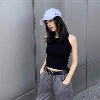 尤柯鸟(yoekbird) 新春优惠时尚韩潮2020年春夏港味黑色运动百搭针织无袖打底背心