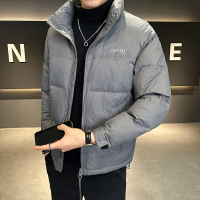 孟康(MENGKANG)冬季羽绒服男短款外套加厚无帽立领新款青年休闲男装防寒保暖纯色