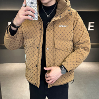 孟康(MENGKANG)白鸭绒羽绒服男冬季加厚潮牌印花工装羽绒衣新款男士休闲羽绒服外套