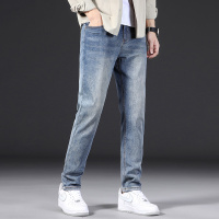 孟康(MENGKANG)2023秋季新款牛仔裤男士修身小脚裤弹力潮流复古美式高街长裤男