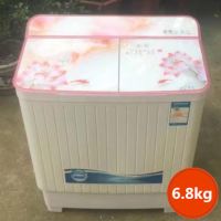 双桶家用4.8/11公斤大容量半自动双缸洗衣机波轮特价迷你小型甩干K8|6.8kg(双塑料桶)