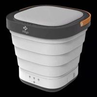 折叠洗衣机家用小型便携式清洗机内衣裤桶式洗护机出差宿舍|灰白色