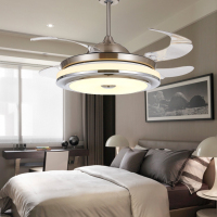 北欧客厅变频风扇灯隐形现代简约吊扇灯餐厅卧室带电风扇吊灯