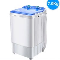 大容量单桶迷你洗衣机带消毒抗菌小型半全自动洗衣机洗棉衣四件套|7公斤升级金钻电机+智能消毒(蓝)A