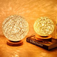 遥控七彩变色卧室床头灯婚庆装饰麻球台灯生日礼物调光台灯小夜灯