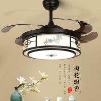 新中式吊灯隐形吊扇灯风扇灯餐厅吊灯客厅风扇灯卧室led新中式灯