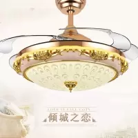 隐形风扇吊灯 吊扇灯客厅餐厅吊灯带风扇欧式水晶风扇灯具灯饰