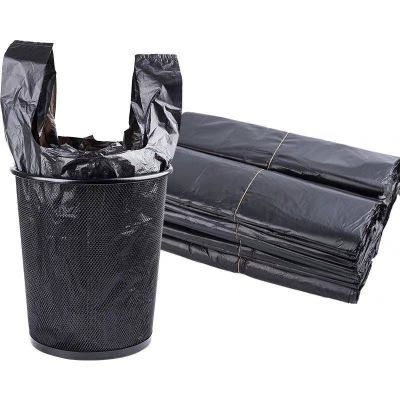 [50只装 累计销售100万]单只手提式垃圾袋 加厚黑色家用塑料袋中背心式批发袋子