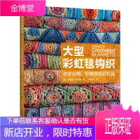 大型彩虹毯钩织 毛毯钩织毛毯编织入门书 沙发毯装饰毯钩织技法颜色搭配配色变化图花片数量和连接方法