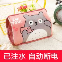 热水袋充电式防爆暖水袋暖宝宝卡通可爱毛绒电暖手宝女敷肚子注水 粉色龙猫【已注水+智能防爆】_118