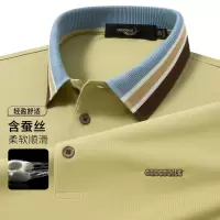 鳄鱼恤CROCODILE 男士吸汗透气条纹短袖商务POLO衫