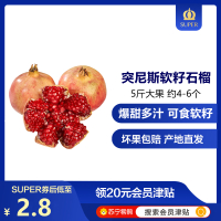 【靓果汇】会理突尼斯软籽石榴5斤装 约4-6个左右 新鲜水果 产地直发 官方溯源