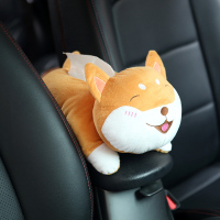 车载纸巾盒创意个性卡通多功能扶手箱式挂式抽纸遮阳板汽车纸抽盒 小柴犬