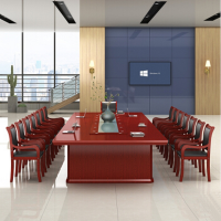 徽源昇HF758会议桌会客接待桌长桌油漆实木皮3.5米会议桌