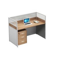 徽源昇HF768职员办公桌电脑桌 屏风工位卡座办公桌椅组合员工隔断电脑卡座 现代简约 一字单人位(配柜)