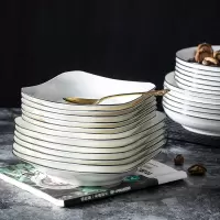 盘子套装组合菜盘家用ins餐盘创意西餐牛排陶瓷碟子北欧餐具日式