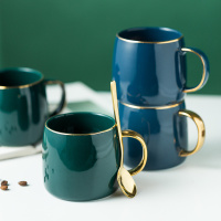 欧式小马克杯金边陶瓷水杯家用大容量早餐杯牛奶杯情侣对杯