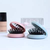 创意折叠镜梳旅行小号随身镜化妆镜便携带梳子镜子可爱美妆镜