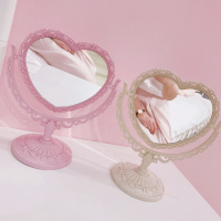 少女百货 欧式爱心双面化妆镜便携台式梳妆镜宿舍美妆镜子公主镜