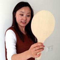 手持半美妆纹绣定制logo便捷化妆镜子牙科订制手柄镜实木